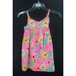 Tommy Bahama Hawaiian Sun Dress Pink/Yellow/Green Size 6 Fully lIned